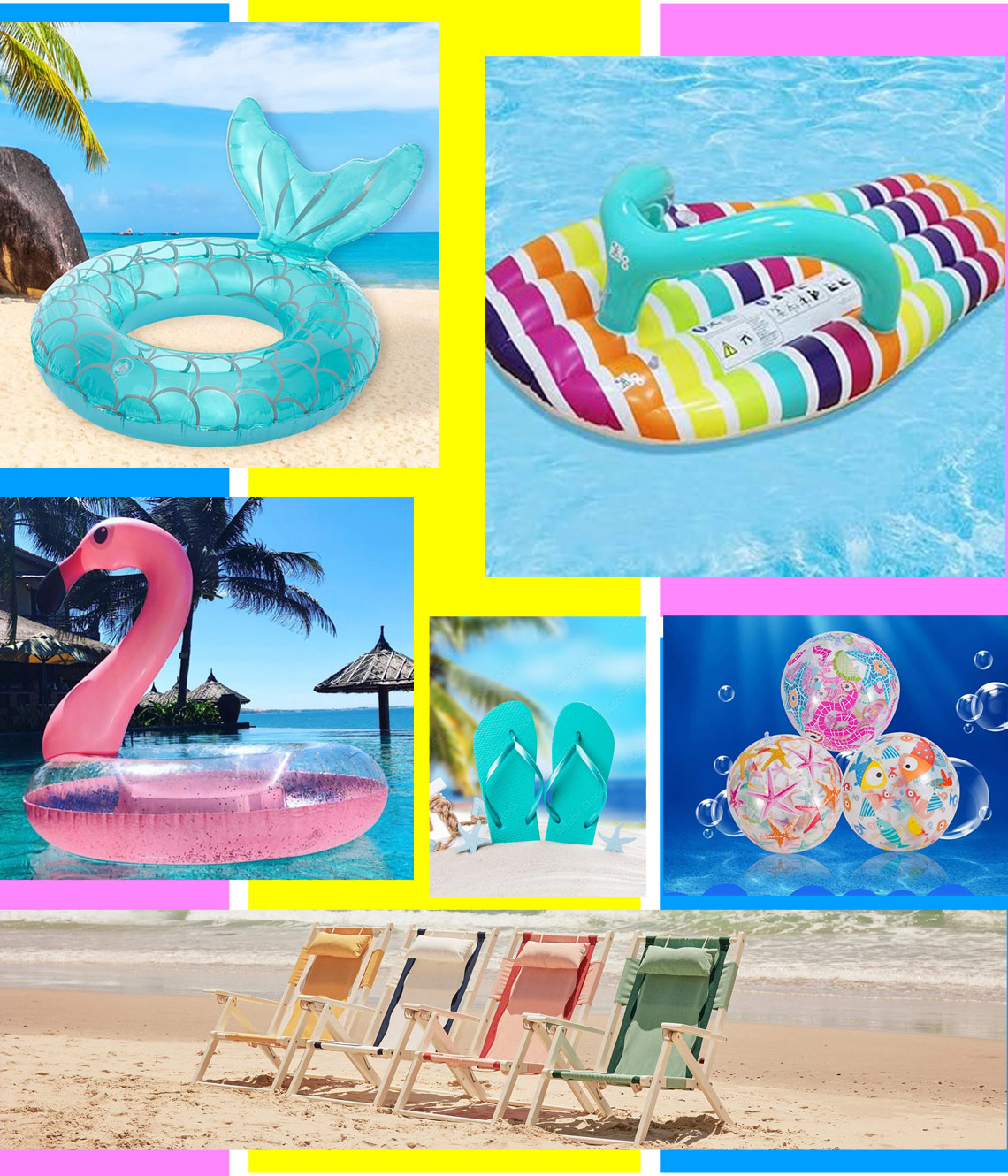 custom beach accessories, best beach accessories​, custom pool float, customized flip flops, best pool float lounger​, custom beach balls​, custom beach chairs