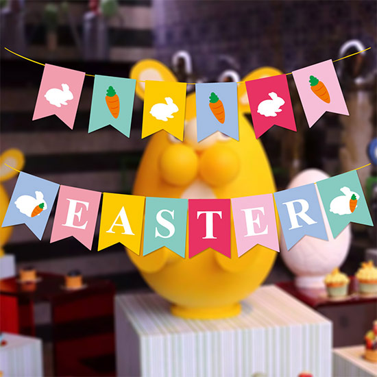 personalized easter gifts, customized easter eggs​, easter banner ideas, easter rabbit headband​, customized easter basket​, custom printed tablecloths​​​